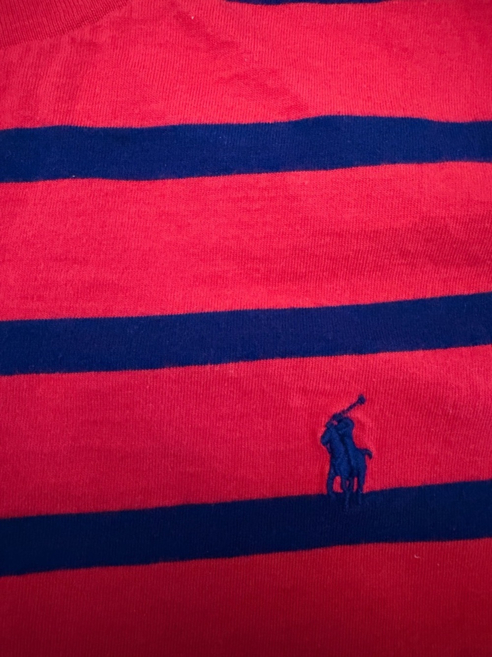 Polo Ralph Lauren Boys Red Navy Striped Navy Pony Logo T-Shirt L (14-16) - Picture 3 of 6